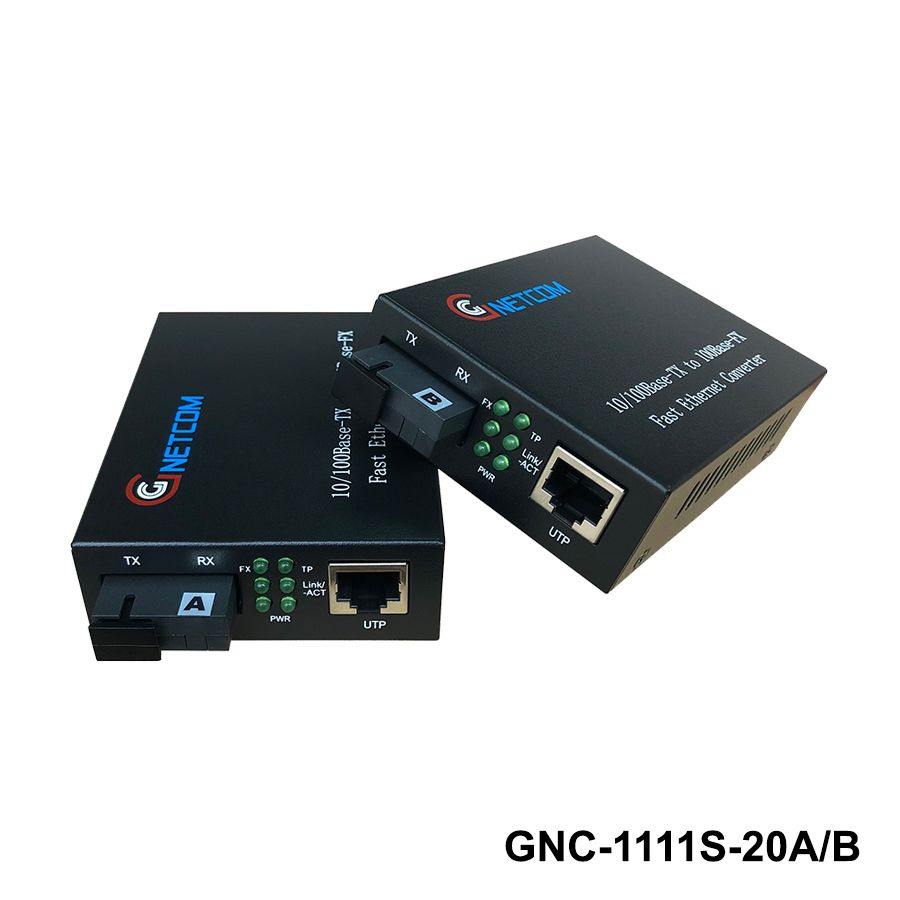 Bộ chuyển đổi quang điện 10/100 GNETCOM GNC-1111S-20A/B